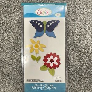 Sizzix | Butterfly & Flowers Set #3 | Sizzlits 3 Dies Medium | New